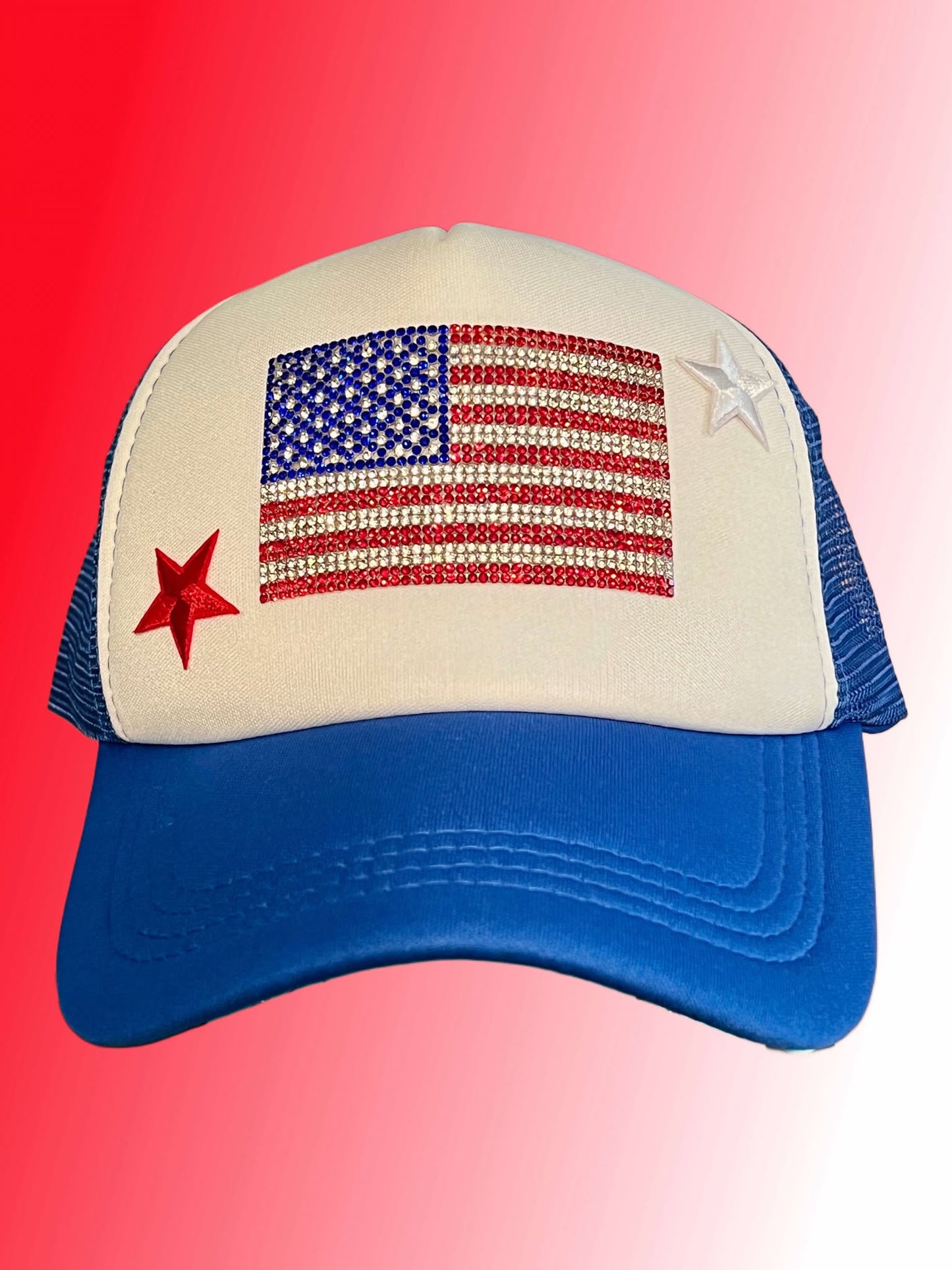 Bling USA Flag Trucker Hat