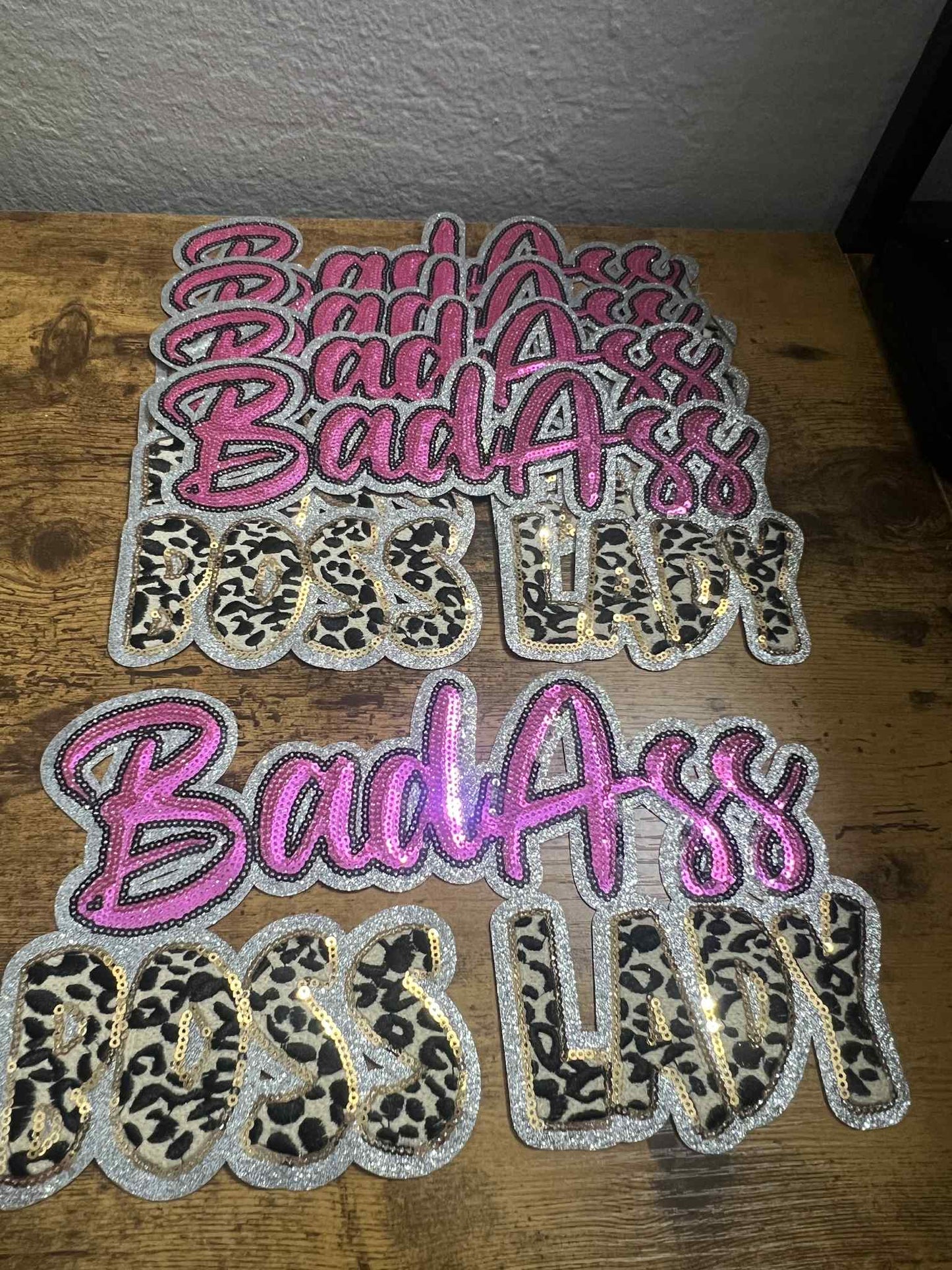 Sequin Embroidered Lady Boss Big Patch