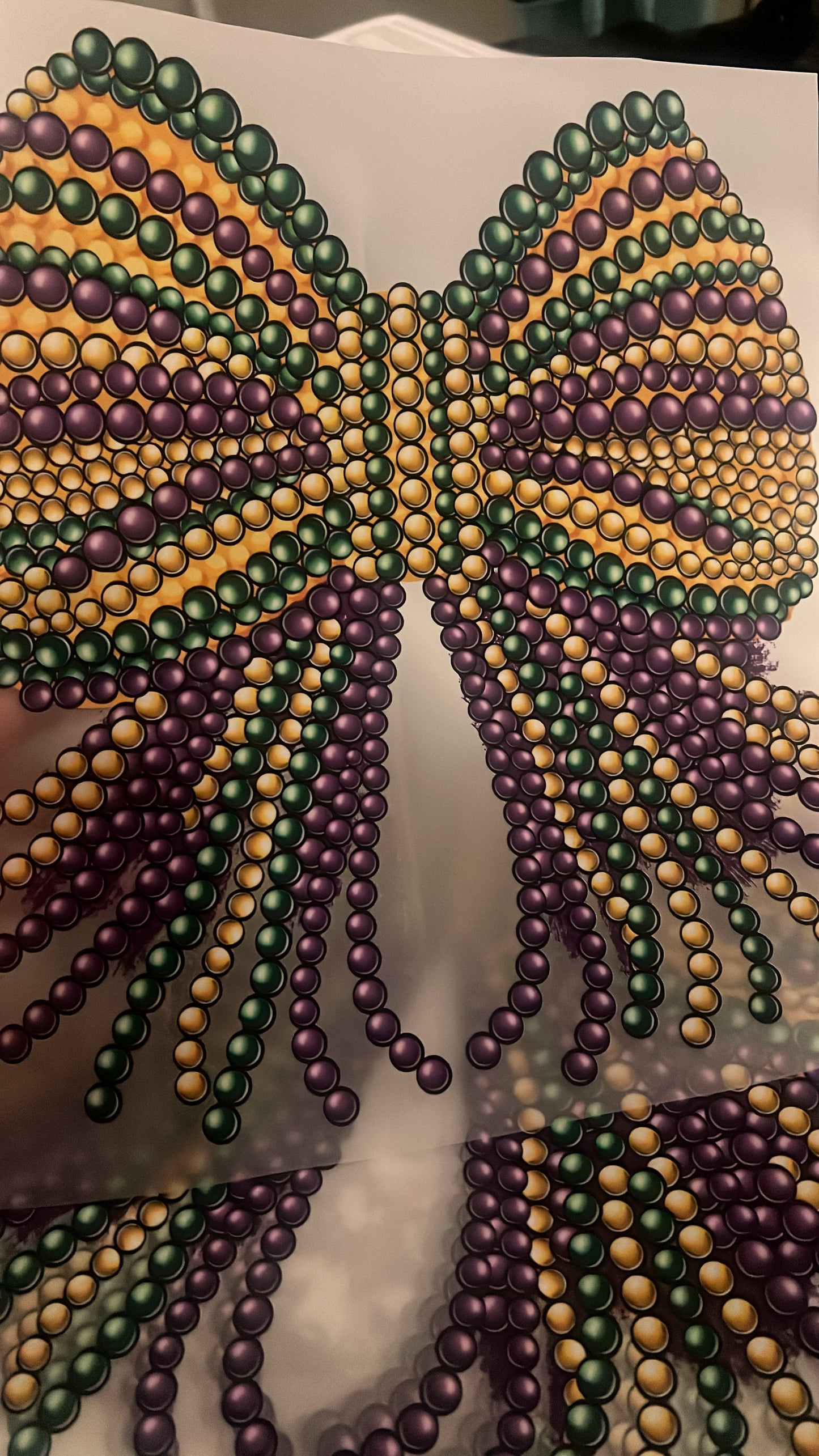 Mardi Gras Beads Bow DTF