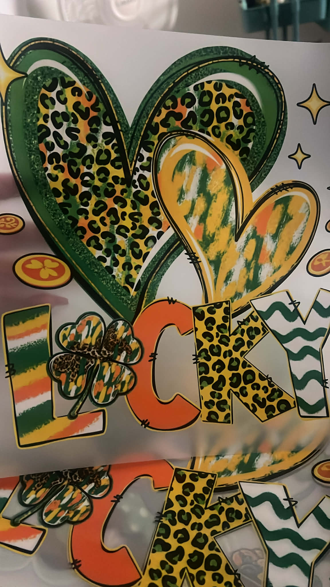 Lucky St Patricks Day Hearts DTF