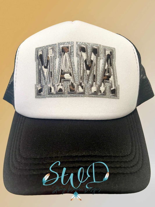 Cow Print MAMA Trucker Hat