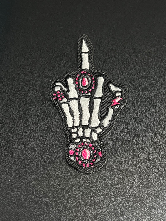 Pink Skellie Finger Patch