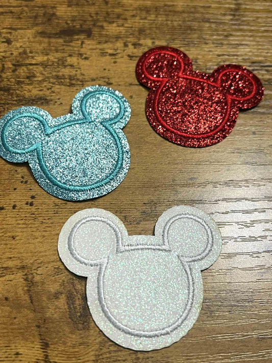Glitter Mouse Head Hat Patch