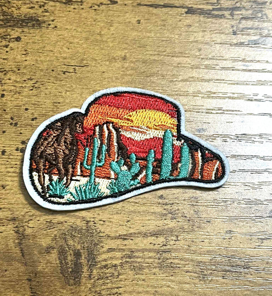 Sunset Cowboy Hat Patch