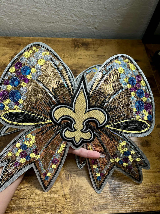 Sequin Saints Big Bow Patch