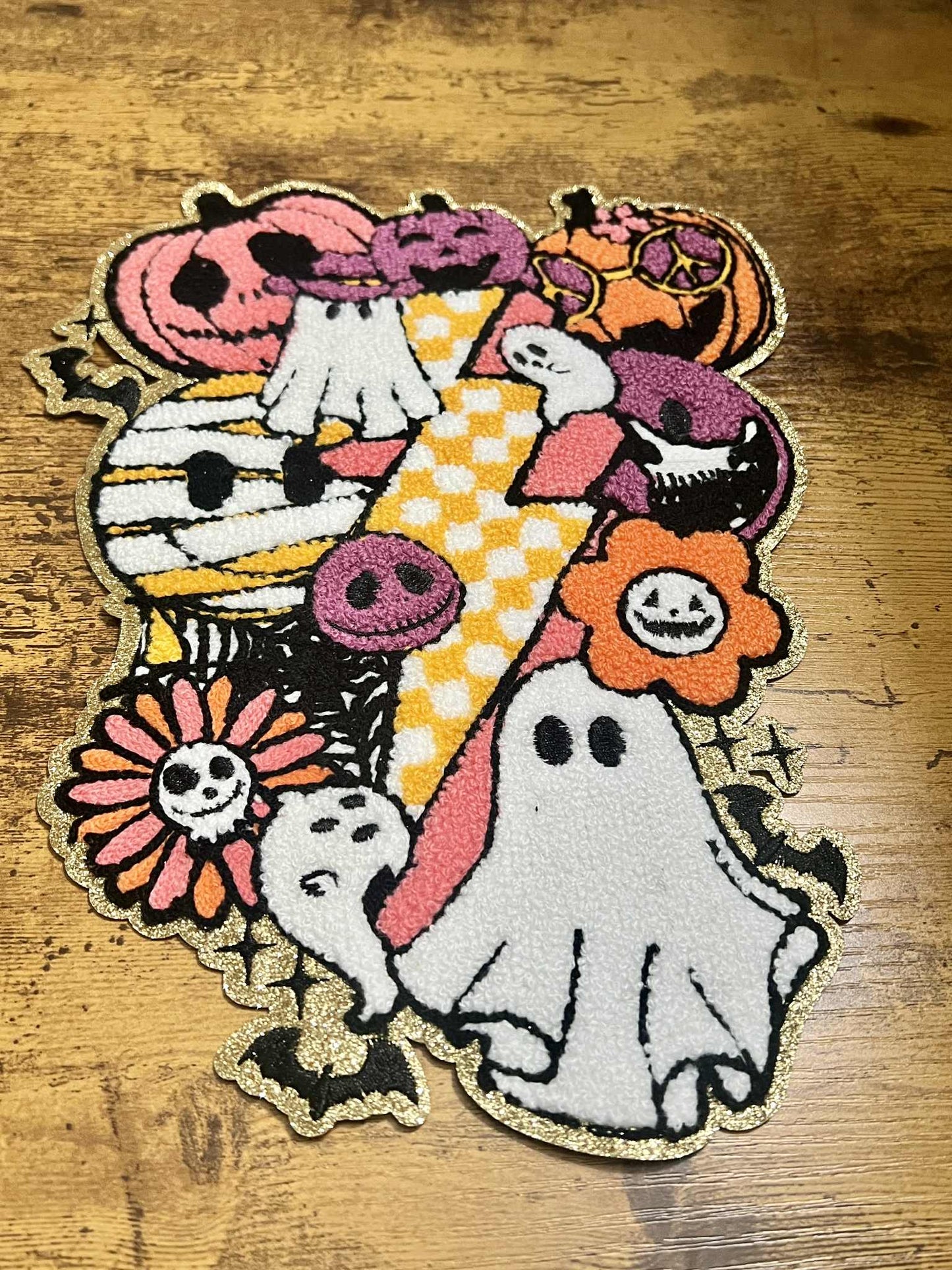Embroidered Retro Halloween Big Patch