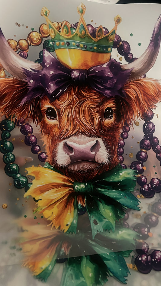 Mardi Gras Cow DTF