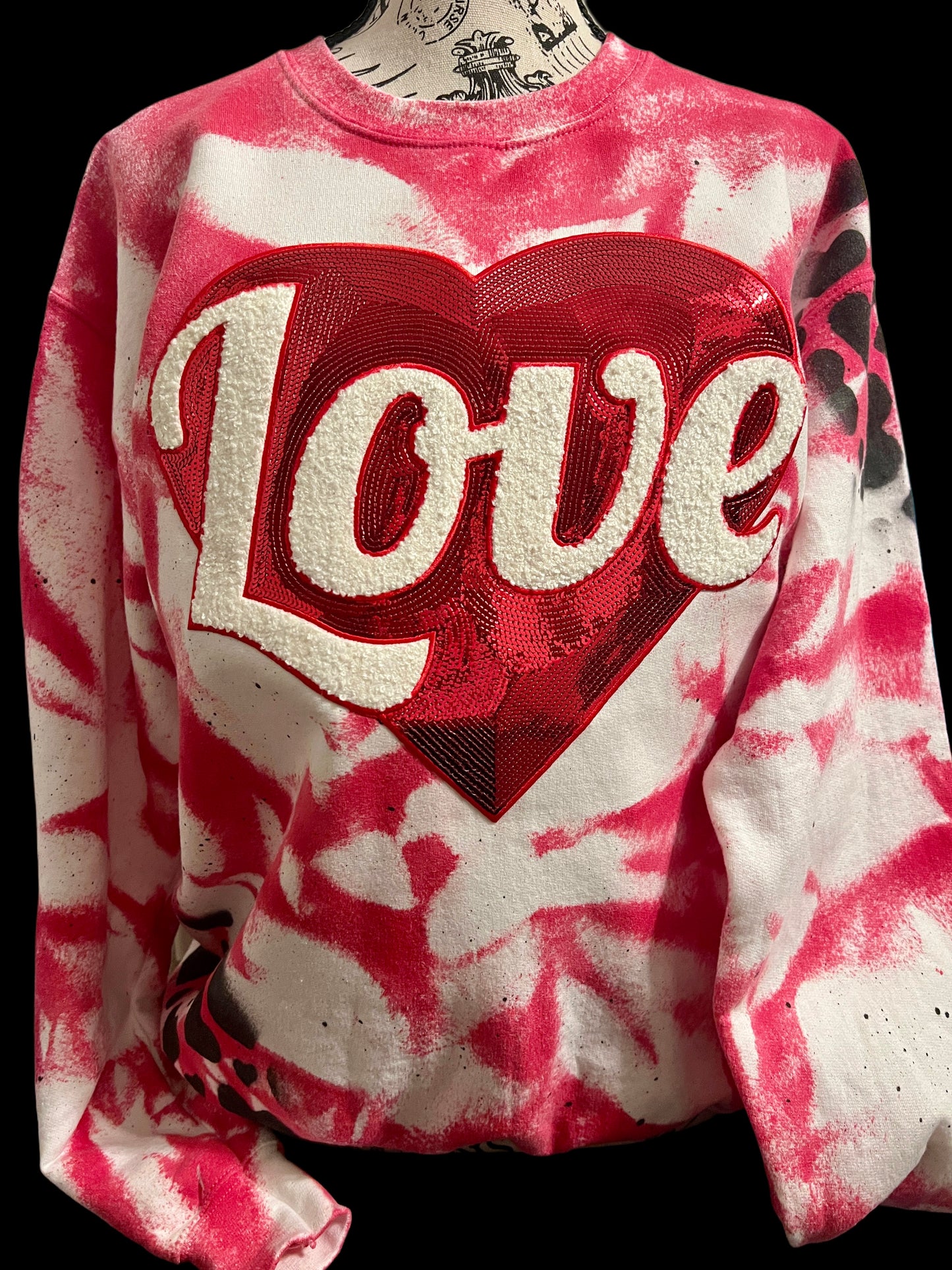 Love Patch Tie Dye Crew Sweatshirt