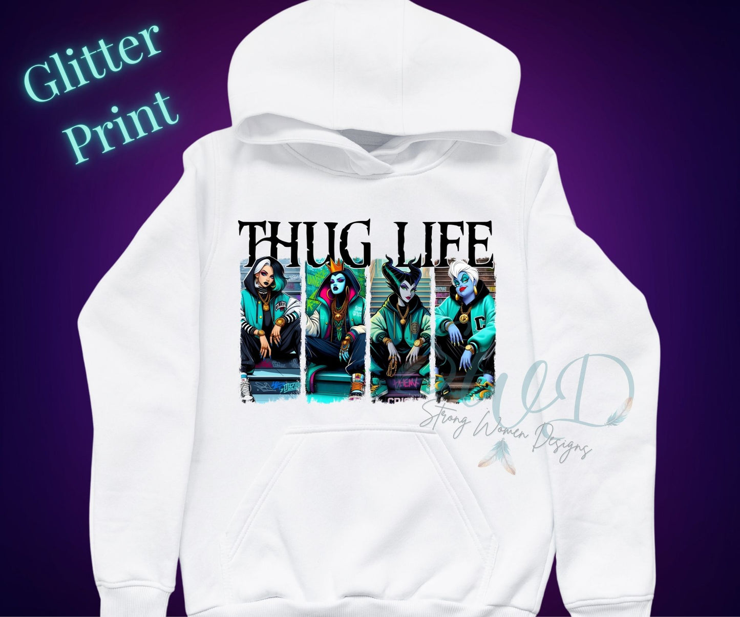 Teal Thug Life Glitter DTF