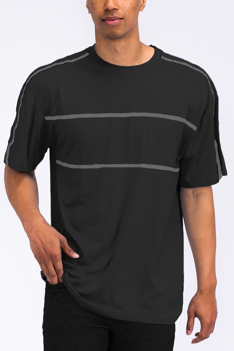 Round Neck Tape Stripe T-shirt