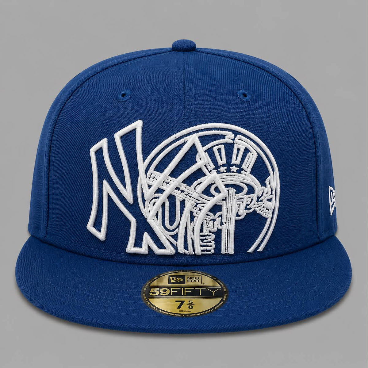 NE NY Stitch Fitted Hat Size 7 5/8