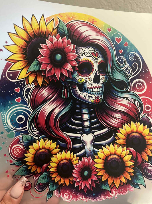 Sunflower Rainbow Skellie DTF